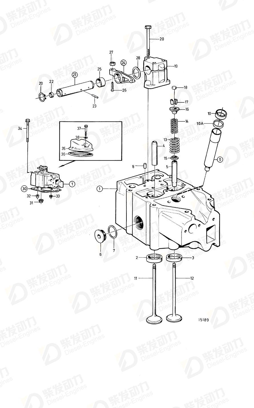 volvo penta Cylinder head 3803135 Drawing